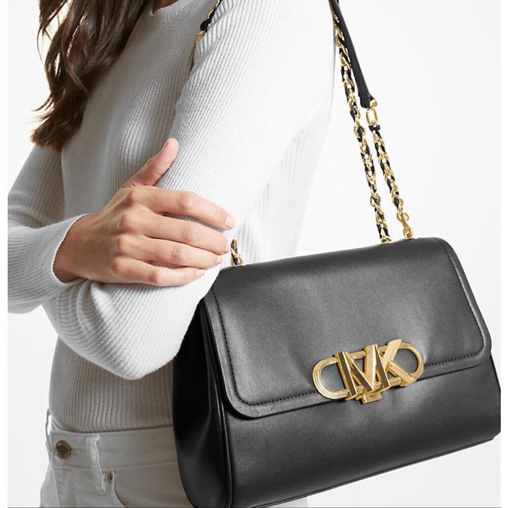 Michael Kors Parker Extra-Large Leather Shoulder Bag black stylish shoulder bag